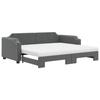 VidaXL Daybed with Trundle and Mattress Dark Grey 90x190 Cm Fabric 3197663