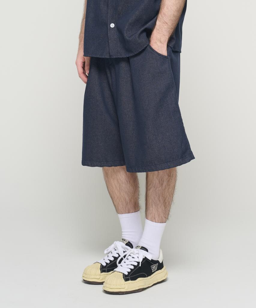 CARGOBROS Washed Non-Faded Bermuda Pants (Blue)