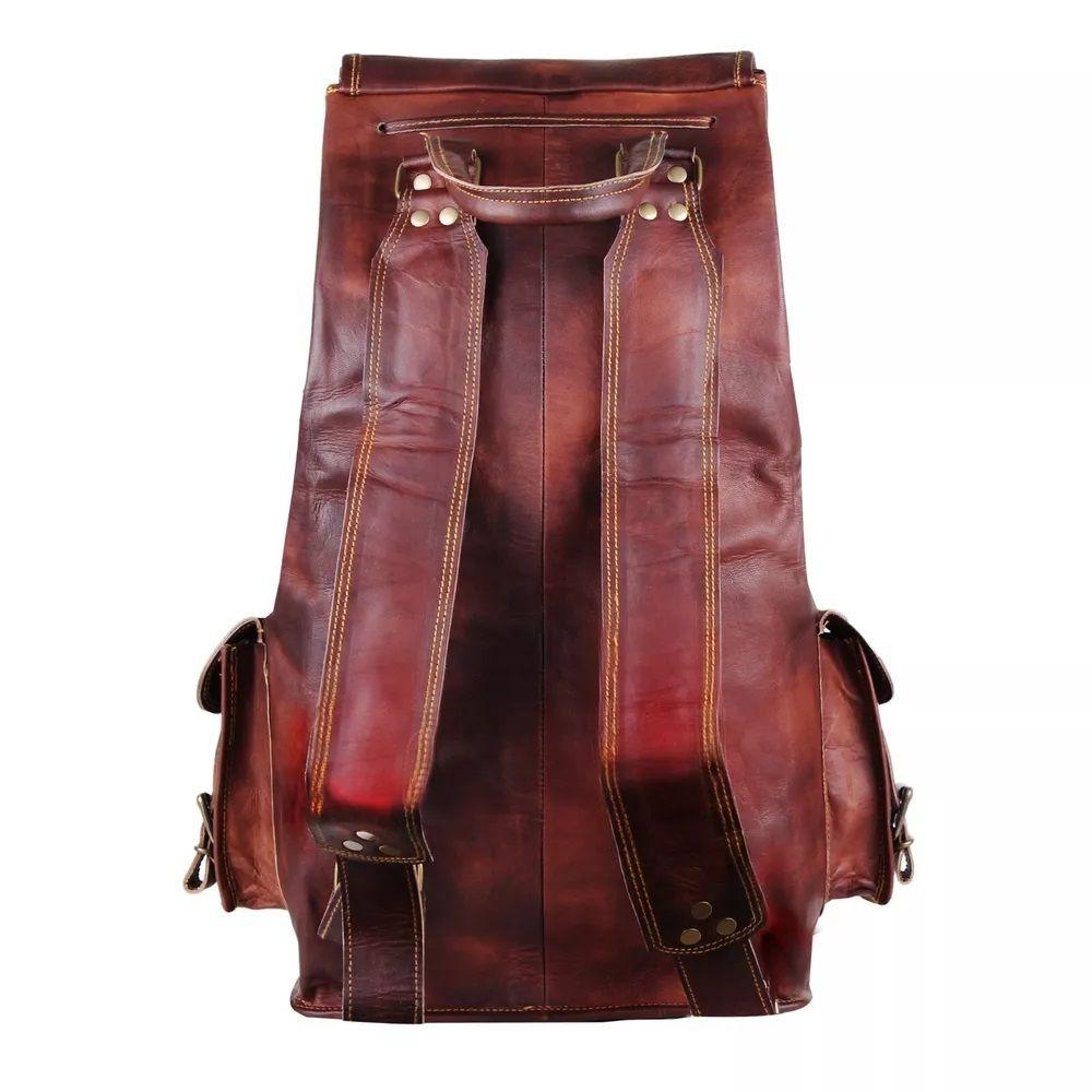 Кожаный рюкзак, сумка для путешествий, темно-коричневый рюкзак, ручная работа