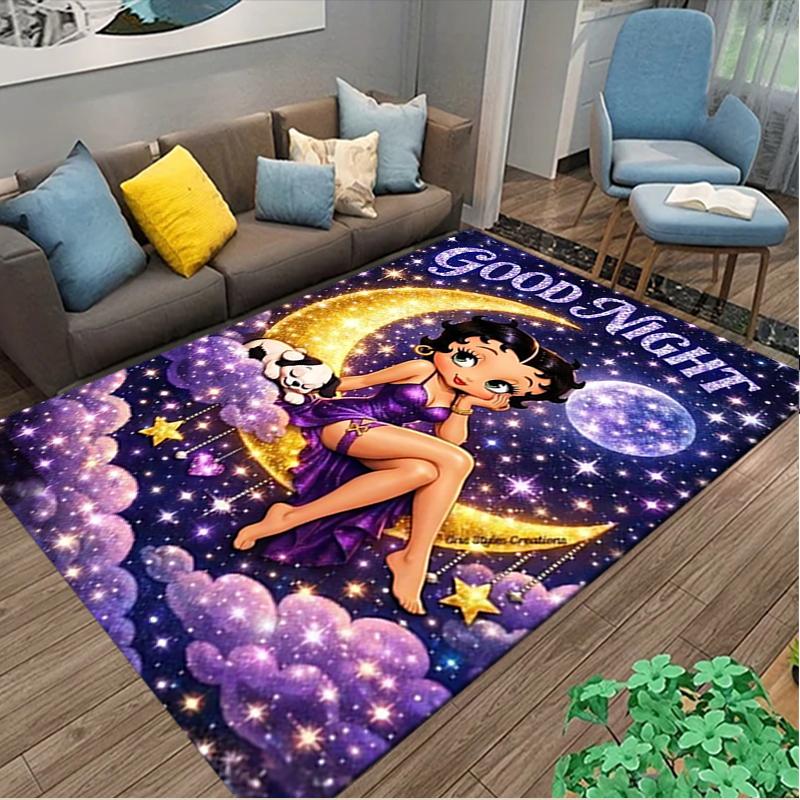 1pc Betty Boop Rug, Comfortable Printed Home Area Carpet, Cozy Office Chair Rug