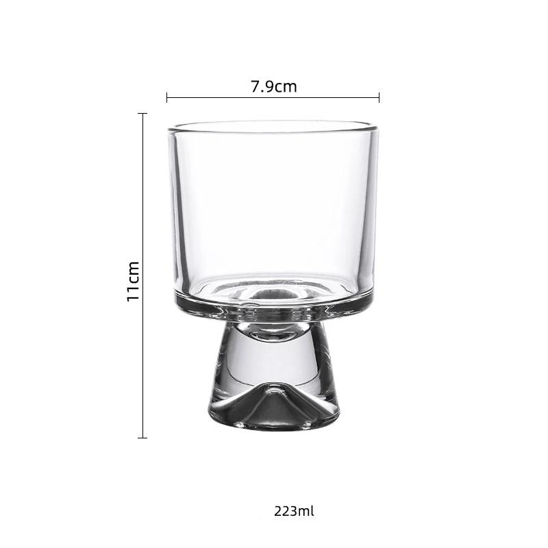 Креативные стеклянные стаканчики с высокими ножками, изысканные стеклянные стаканчики для мороженого, йогурта, домашнего завтрака, овсянки, молока