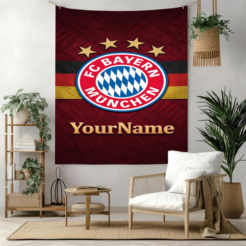 Bayern Munich Custom Your Name Wall Decor Tapestry Art For Pet Memorial Birthdaywedding Party Backdrop Family Gift