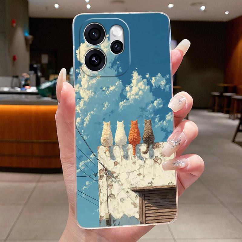 Чехол для OPPO Reno 15F reno15 F FS 5G CPH2801 Эстетичный Роскошный Милый Крутой Для Мальчиков Девочек Прозрачный Силиконовый Чехол для Телефона Мягкая Крышка
