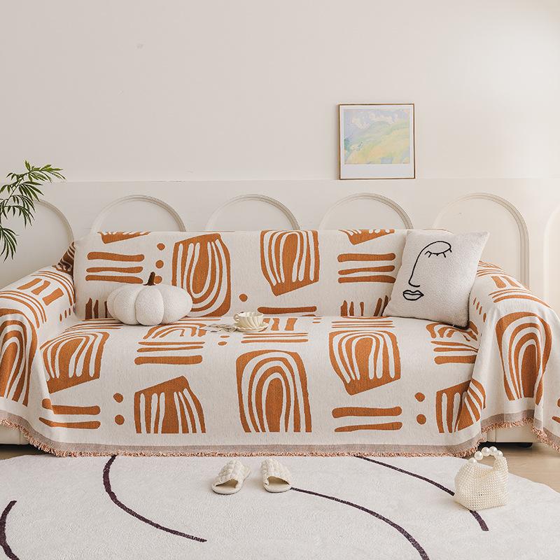 Ткань для дивана Geometry Bohemia, универсальная, современная, чехол для дивана, двухсторонняя, устойчивая к царапинам от кошек, накидка на диван-кровать, одеяла
