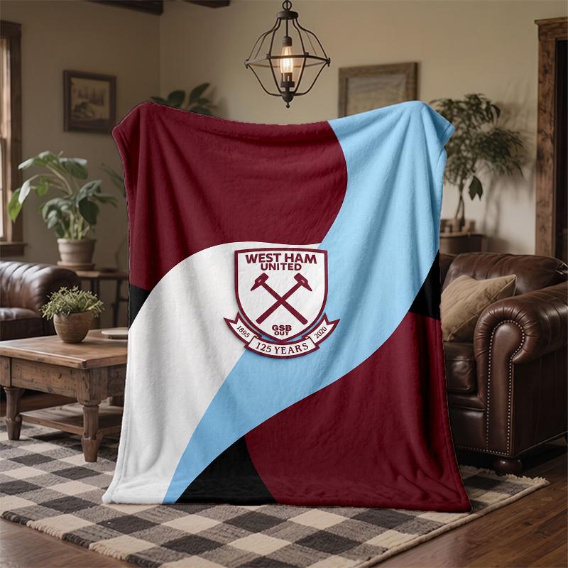 West Ham United Football Print Flannel Blanket Soft Warm Sofa Bed Throw Blanket For Home Office Bedroom