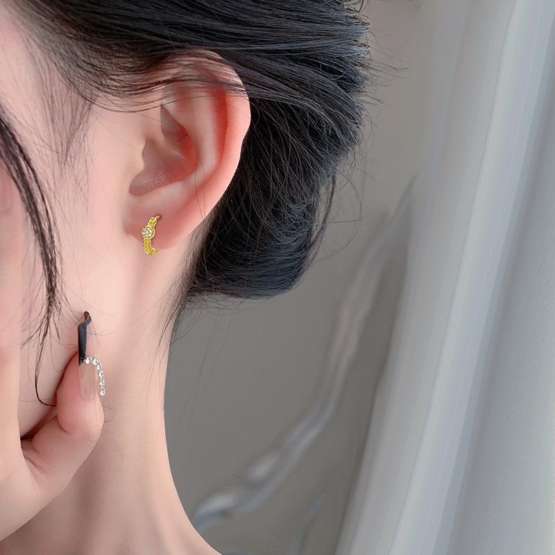 Круглые серьги-цепочки с пряжкой из бриллиантов, легкие, роскошные, нишевые, серьги в микростиле, нежные