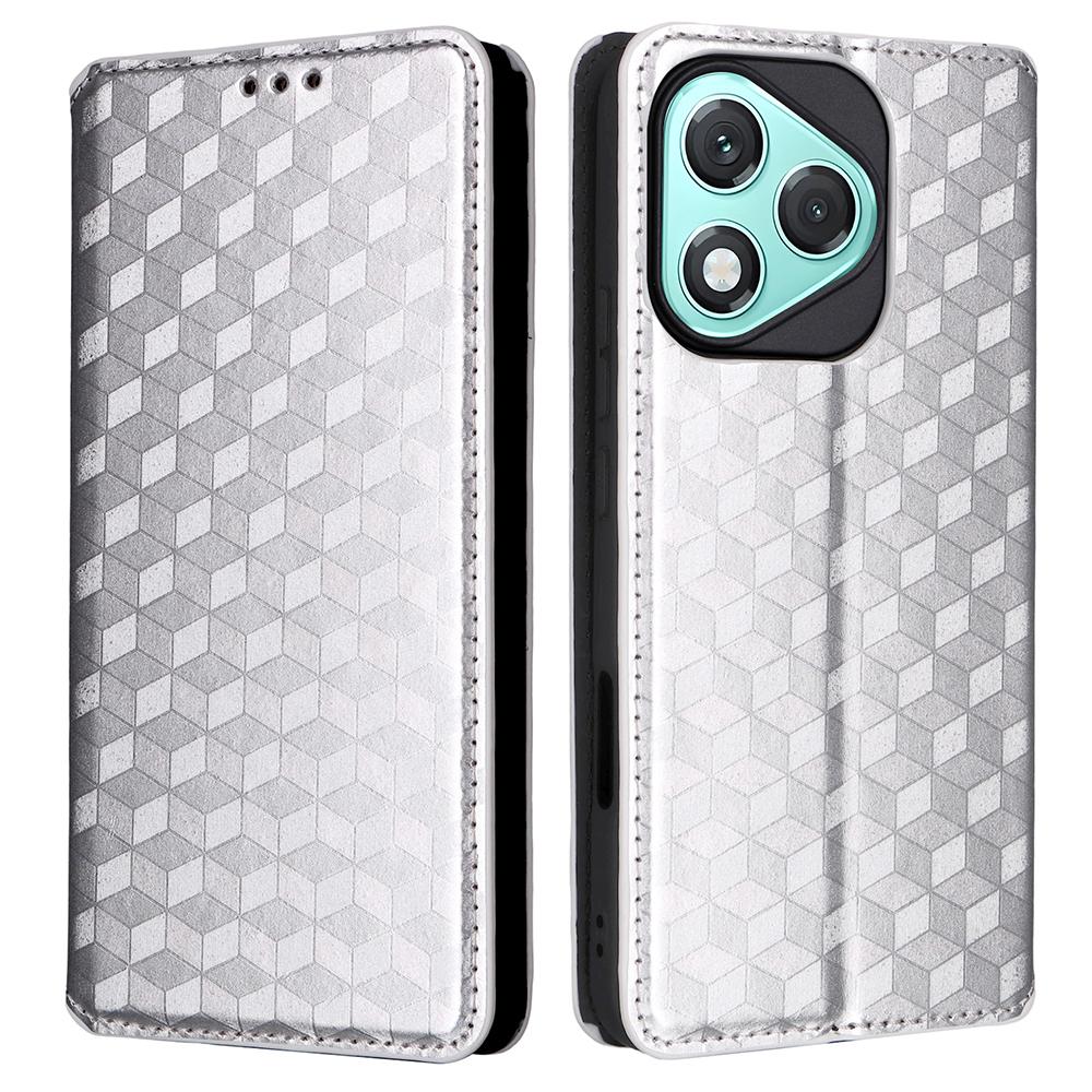For Honor 400 Lite Case Wallet Rhombus Imprinted Leather Phone Cover