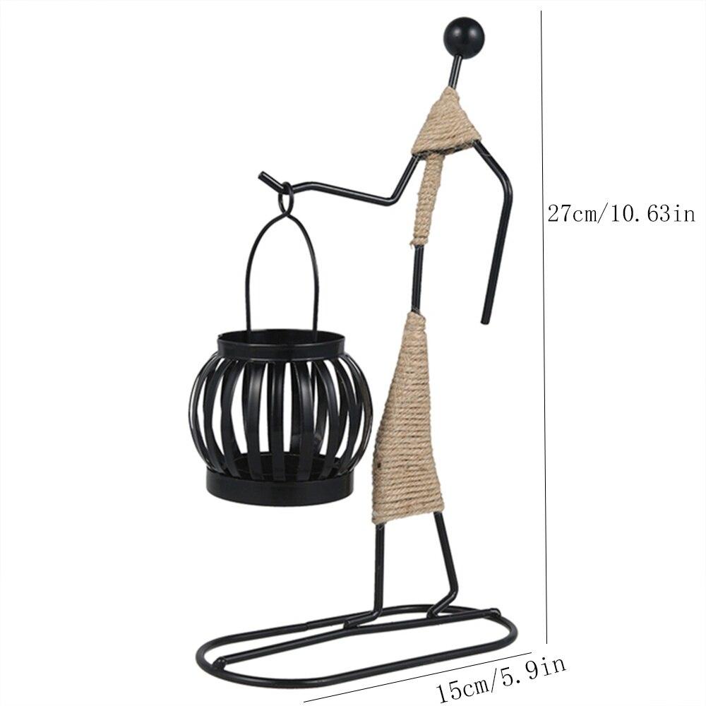 Nordic Metal Candlestick Abstract Character Sculpture Candle Holder Decor Handmade Figurines Room Home Decoration Art Gift