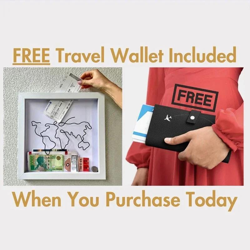 Копилка для билетов, путешествий, приключений, архивная коробка, копилка, деревянная монетница, детский фонд, почтовая открытка, сувенир, настенная фоторамка