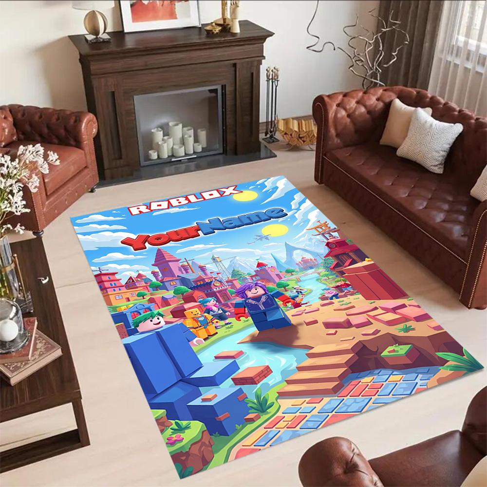 Roblox 455 Customize Text Area Rug Suitable for Outdoor Study room Dormitory Bedrooms Anti-slip Rug Anime Office Decor