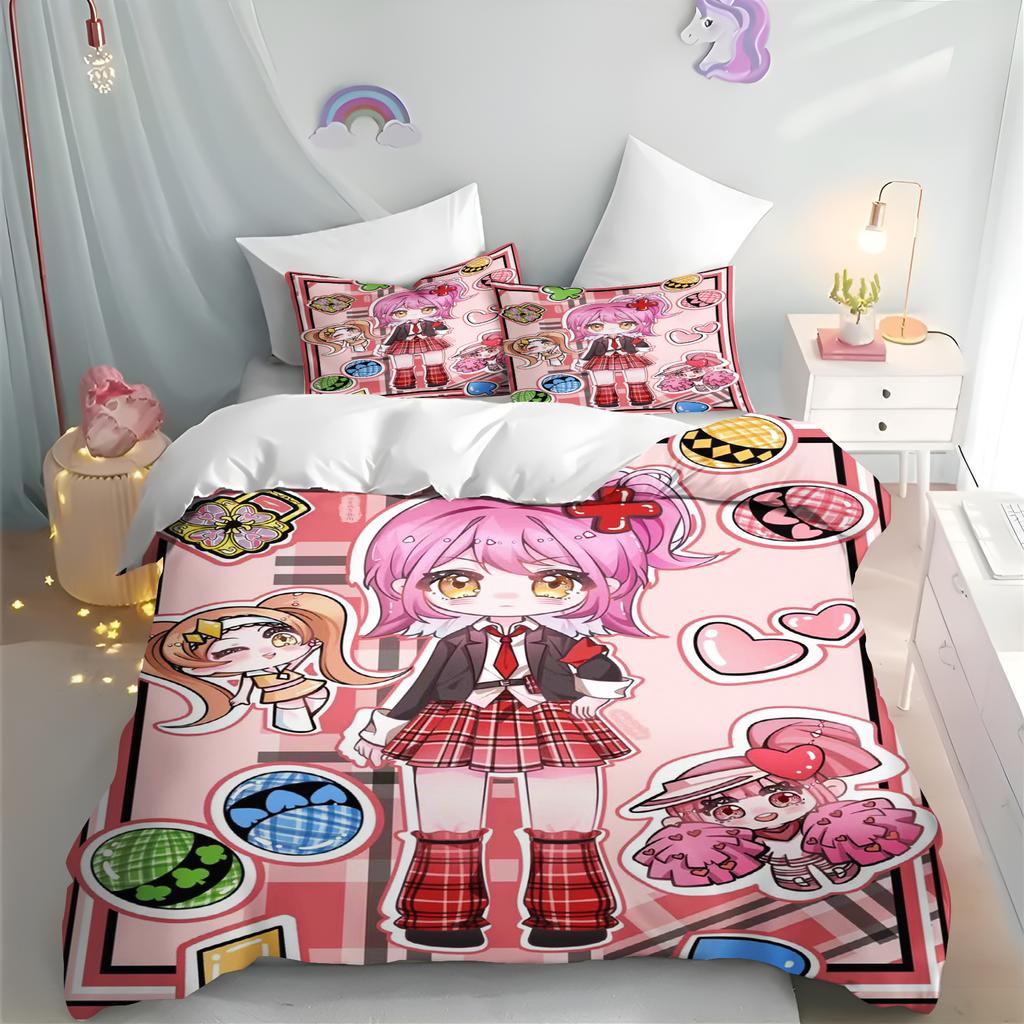 Мультяшный комплект постельного белья Shugo Chara из 3 предметов для детей, милый полиэстеровый мягкий дышащий пододеяльник, анимационный комплект постельного белья