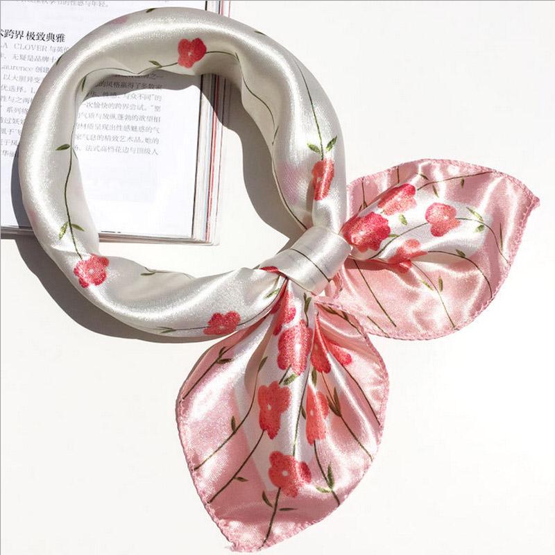 Hotel Silk Scarf Women Printing Wrap Kerchief Neck Scarf 50*50cm Retro Ladies Scarf Foulard Square
