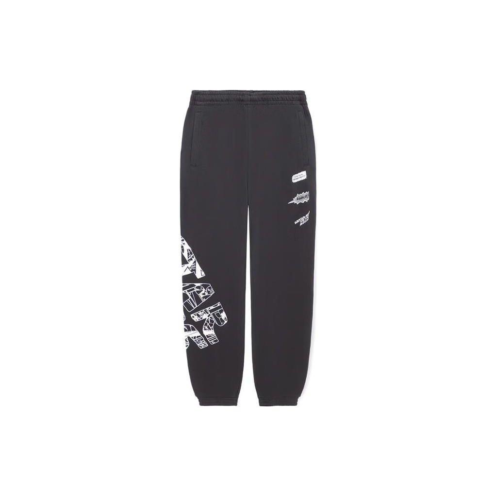 Штаны мужские спортивные свободные дышащие трикотажные с принтом букв Li Ning X Star Wars Collaboration, черные AKLTB47-1