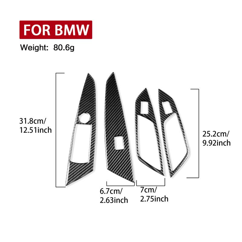 For BMW 4Series M4 G26 + 4 Door Car Accessories Carbon Fiber Window Control Lifting Switch Panel Interior Cover Trim Sticker