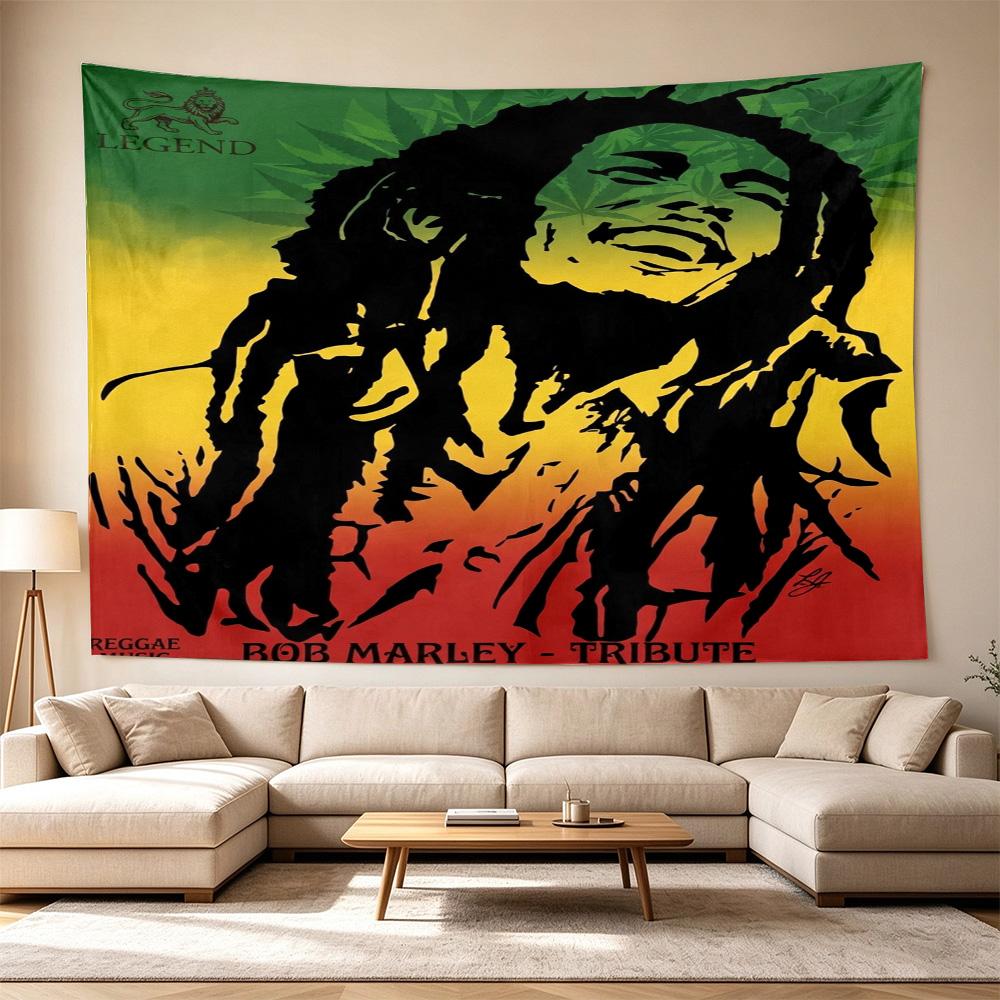 Bob Marley Reggae One Love Reggae Decorative Wall-Hanging Tapestry, Home Ornament for Living Room,Dorm and Fan Parties,Multi-style,celebrities,cartoon