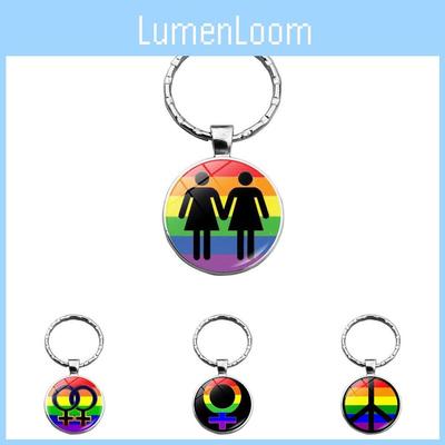 Радужный ЛГБТК брелок Креативный подарок для пары Современный стиль Сплав цинка Кольцо для ключей Украшение для сумки Xswx4626-1