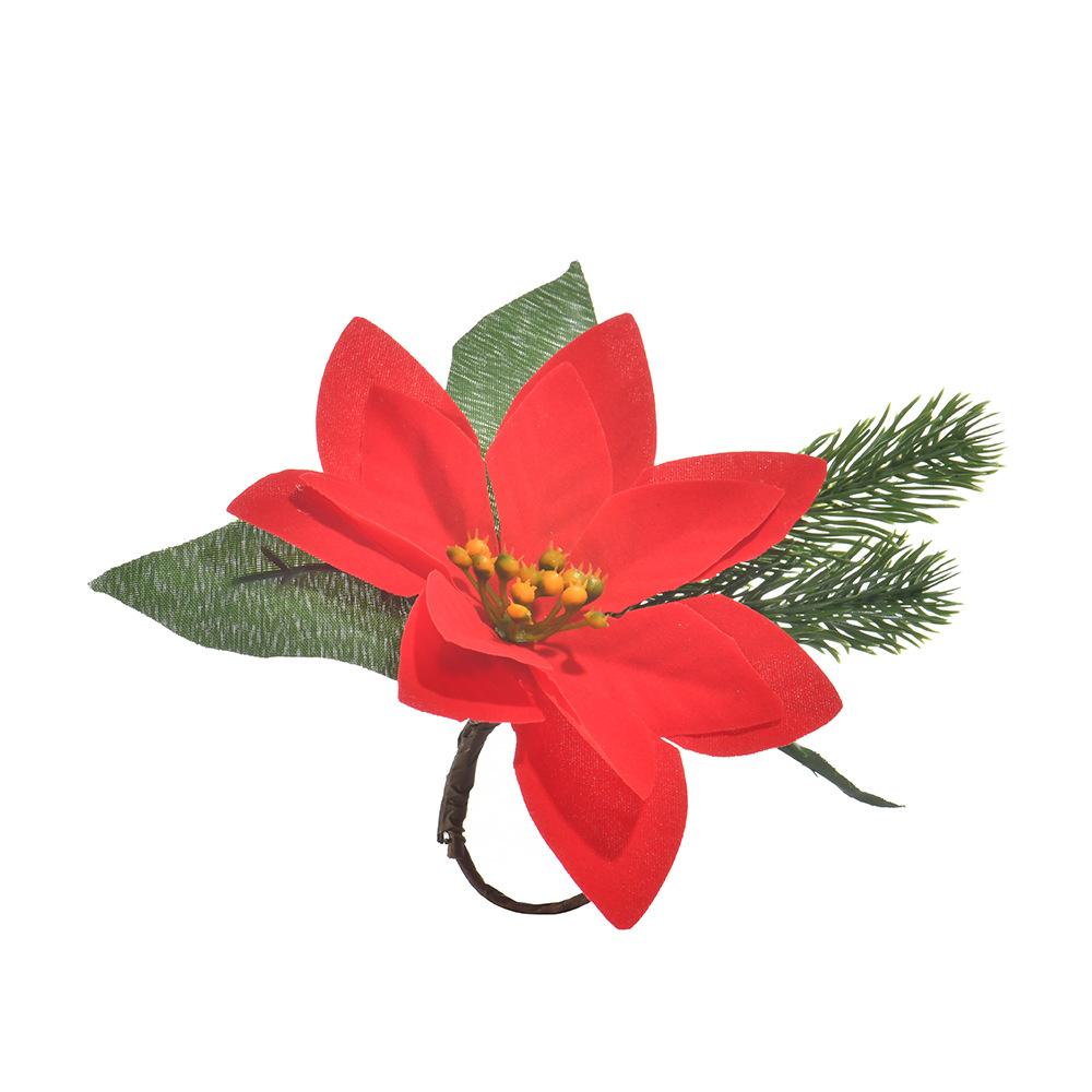 12pcs/lot New Creative Red Christmas Flower Napkin Ring Hand-woven Pomegranate Napkin Button Napkin Ring