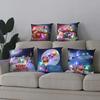 Christmas Light LED Decoration 45x45cm Santa Sled Village Color Ball Sofa Seat Pillow Sleeve Cases