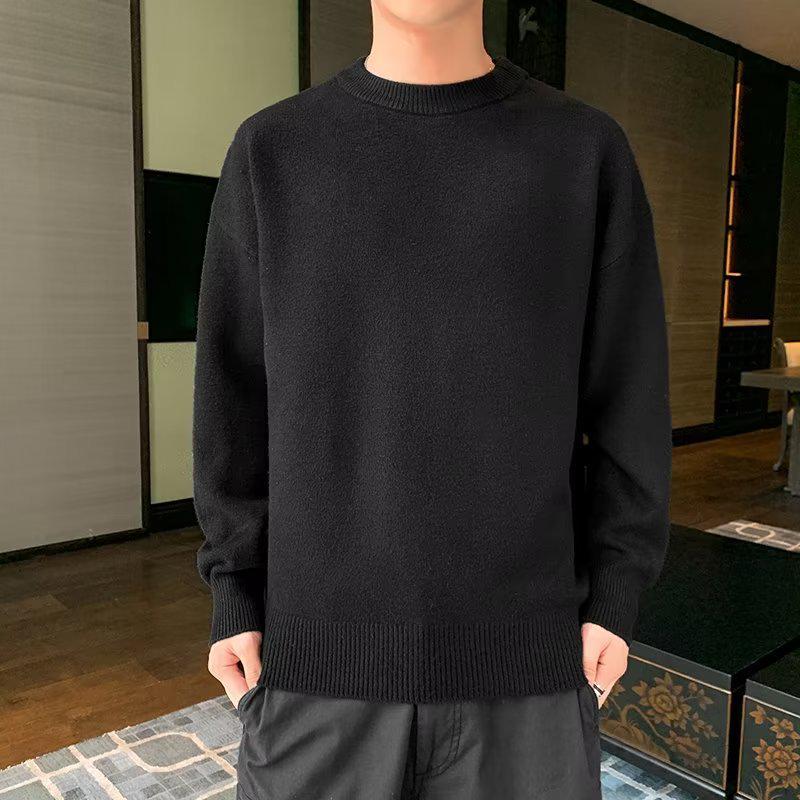 Men's Solid Color Sweater: Loose, Cozy, and Versatile for Autumn & Winter