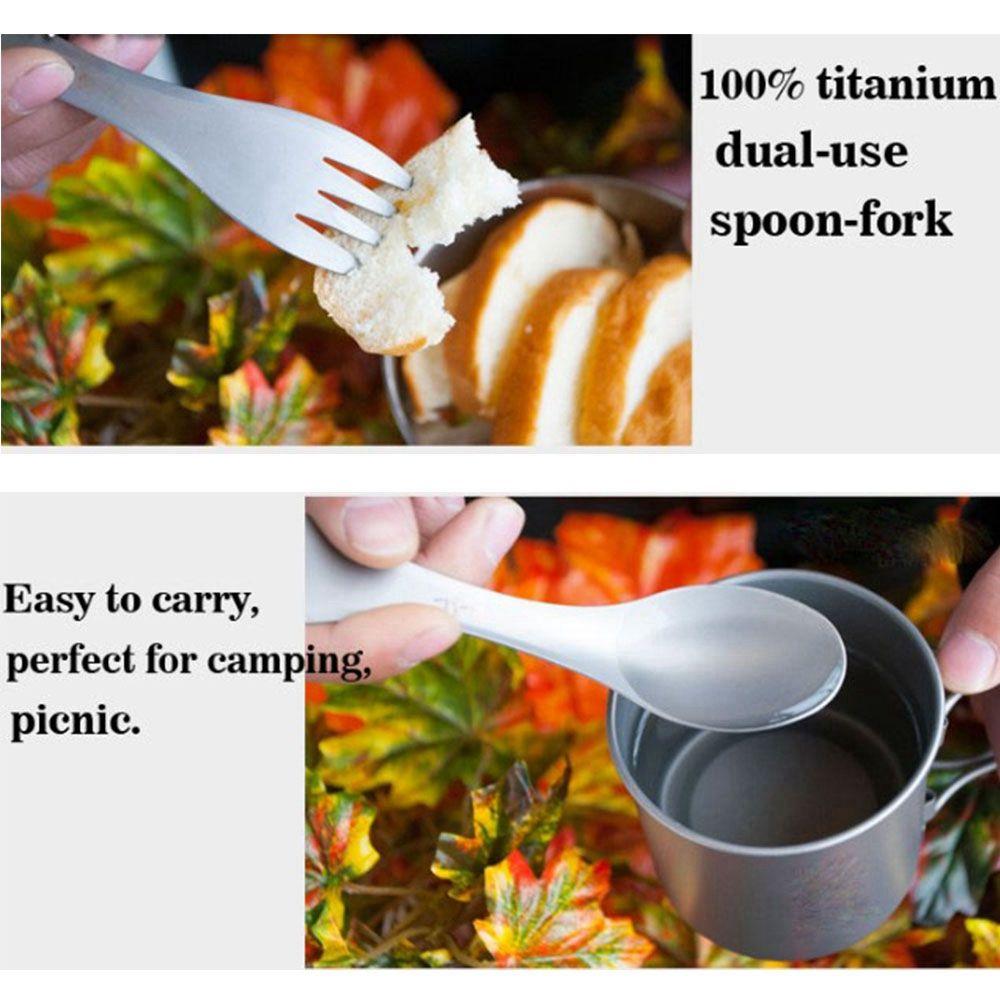 Hot Accessories pure titanium alloy Cutlery Fork Ultralight Spork EDC Outdoor tool Spoon Cookware