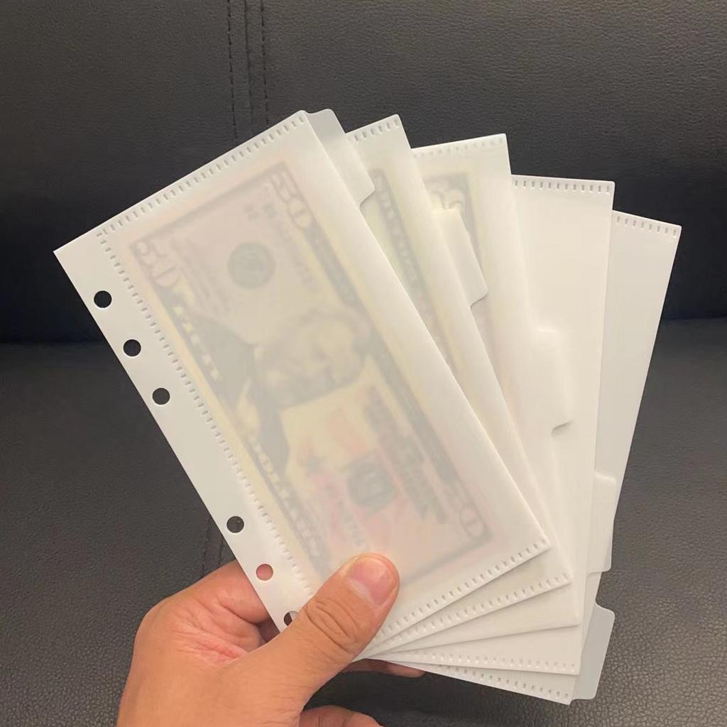 A6 A7 Binder Pockets Binder Folders for Notebook Divider Page Waterproof PVC Leaf Document Filing Bag