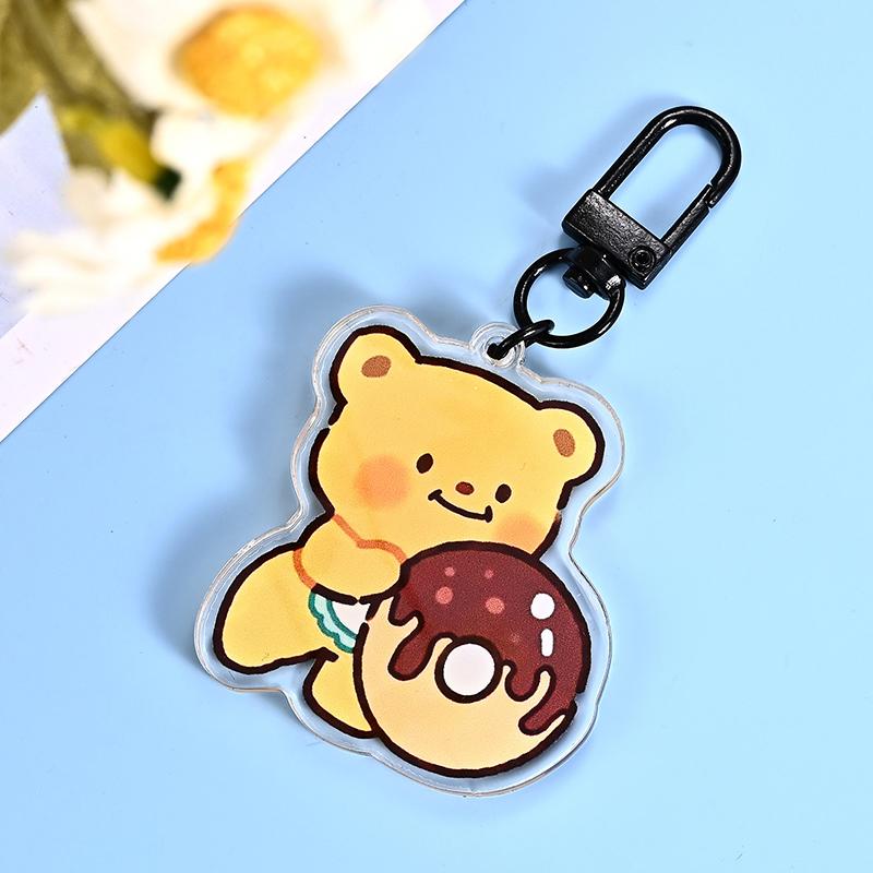 Милый мультяшный шарнирный масляный медведь акриловый кулон аниме фото брелки индивидуальные прозрачные акриловые изделия
