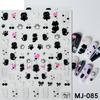 Kawaii Little Black Cat Nail Stickers Cartoon Cute Cat Stars Letters Nail Sliders Y2K Korean Japanese Nail Art Manicure Decors