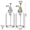 2pcs Glass Soap Dispensers Replacement Bottle Bathroom Gel Soap and Shampoo Shower Liquid Container Bottle Shampoo Dispenser