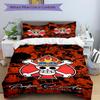 3Pcs One Piece Ace Symbol Bedding Set Quilt Cover Pillowcase Home Christmas Xmas Halloween Gift 1 Duvet Cover 2 Pillowcase M929315