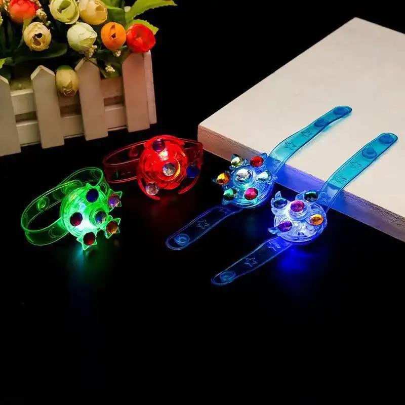 1Pc Luminous Bracelets LED Light Watch Rings Spinner Hand Top Spinners Glow In Dark Figet Spiner Finger Stress Relief Toys