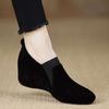 Inner Height-increasing Handmade Women's Shoes 2025 Autumn New Wedge Heel Single Shoes Comfortable Matte Leather One-pedal Black Commuter Shoes