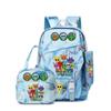 New Rhythm Box Sprunki Music Game Schoolbag Backpack Pencil Case Three-piece Set Student Heat Transfer Backpack D