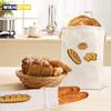 Linen Bread Bags Reusable Drawstring Large Washable Storage Food Accessories Bread Storage Bag Home Unbleached Kitchen Organizer