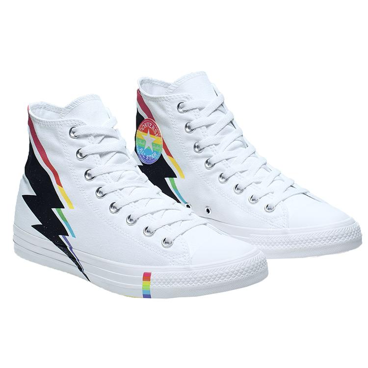 Converse All Star High 'Pride Lightning Bolt' (Unisex) White / Multi / Black Canvas Shoes 165715C