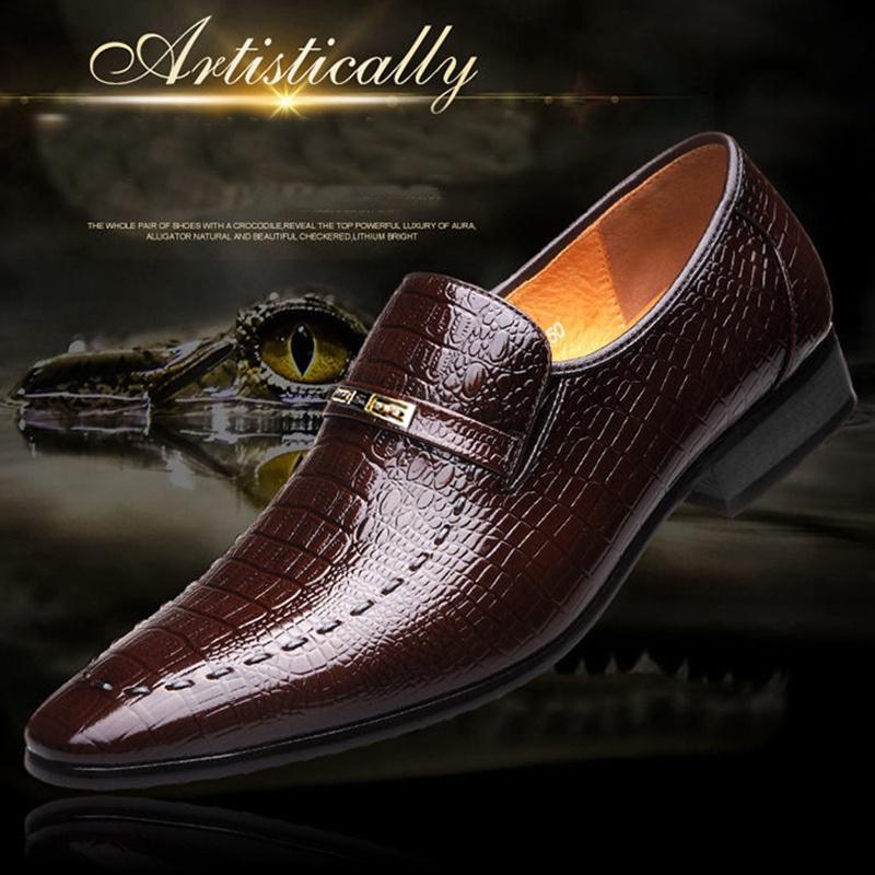 Mens Casual Leather Shoes Business Dress Shoes British Style Oxfords Shoes Wedding Shoes Big Size 38-48 Chaussure Homme Cuir