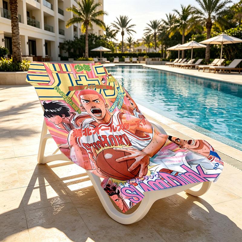 SLAM DUNK Print Beach Towel Design, Soft, Lightweight. for Home Bathroom, Spa, Pool, Yoga, Surfing, Camping, Gift for Family, Friend