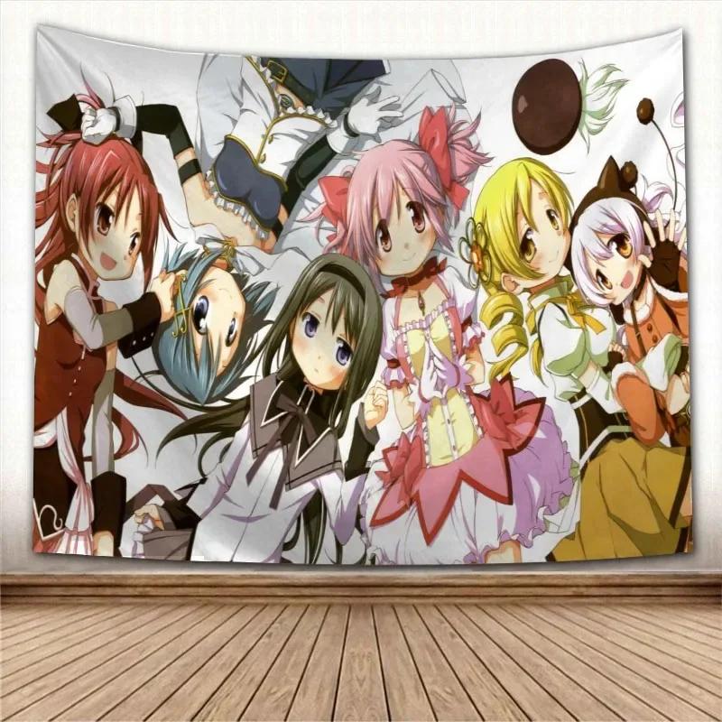 Puella Magi Madoka Magica Кавайное Аниме Гобелен Психоделический Декоративный Ковер Настенная Ткань Для Гостиной Спальни Аксессуары