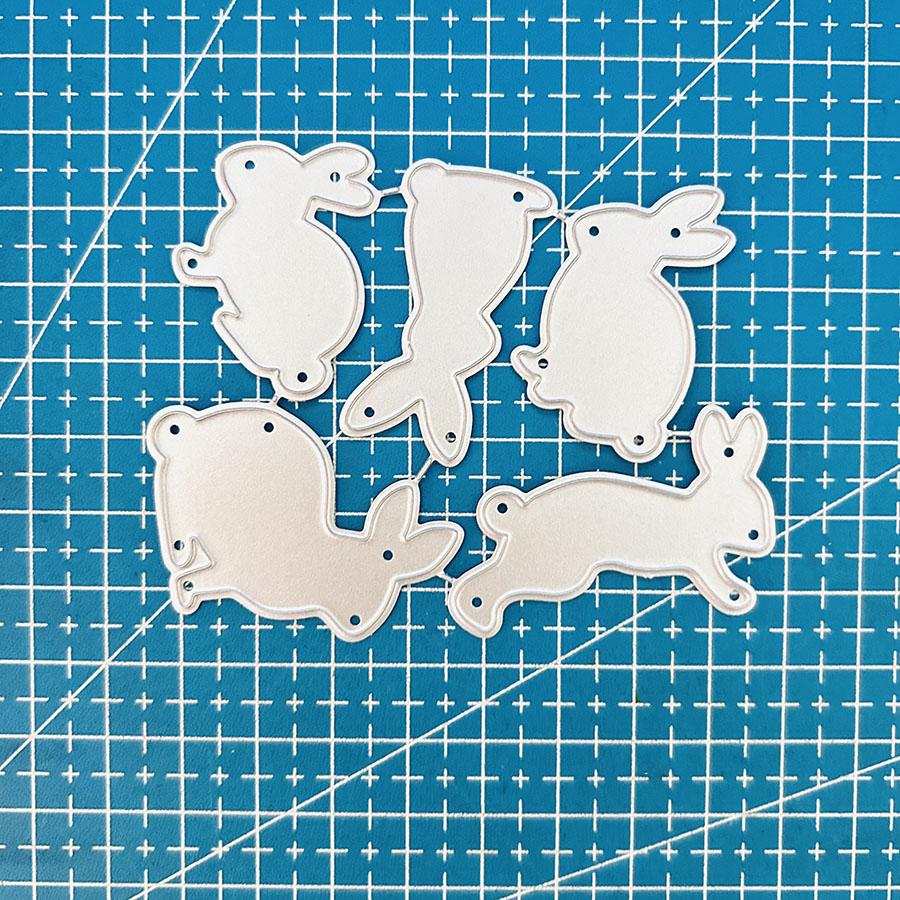 Rabbits Metal Cutting Dies Stencil for DIY Scrapbooking Photo Album Embossing Paper Cards Crafts Diecuts