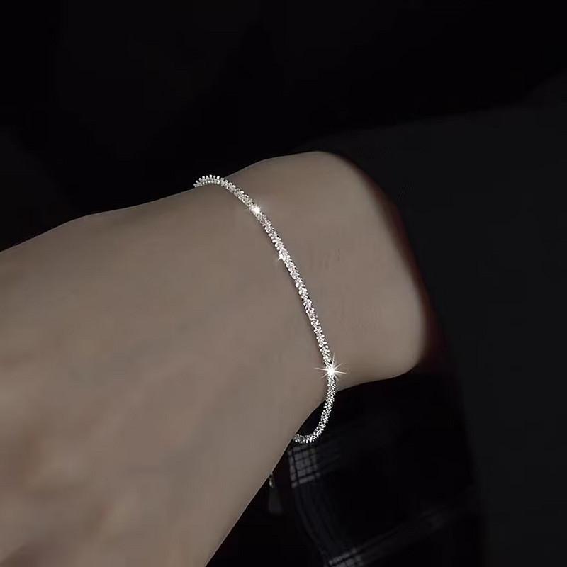 Браслет из стерлингового серебра 925 пробы в форме сердца с цирконами для женщин Ретро Корейские браслеты-шармы с синими кристаллами Оригинальные Вечерние ювелирные изделия Подарок