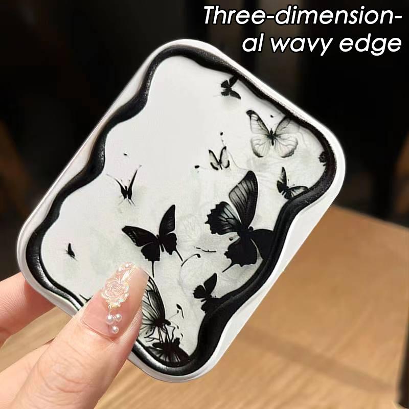 Чернильная бабочка откидное складное зеркало для макияжа портативное карманное зеркало женское прямоугольное косметическое зеркало для макияжа с расческой