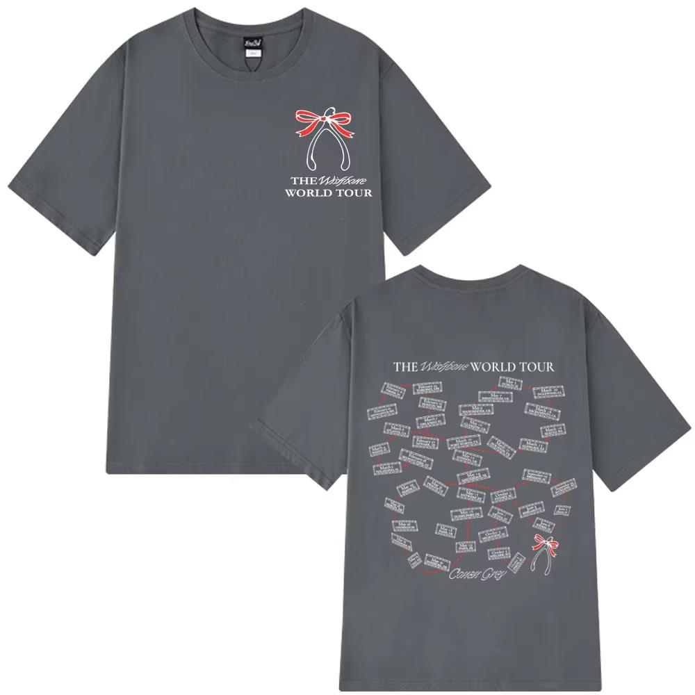 Конан Грей Wishbone World Tour Печатные футболки Мужские Женские Модные футболки С коротким рукавом Свободные Хлопок Эстетичные Трендовые Футболки