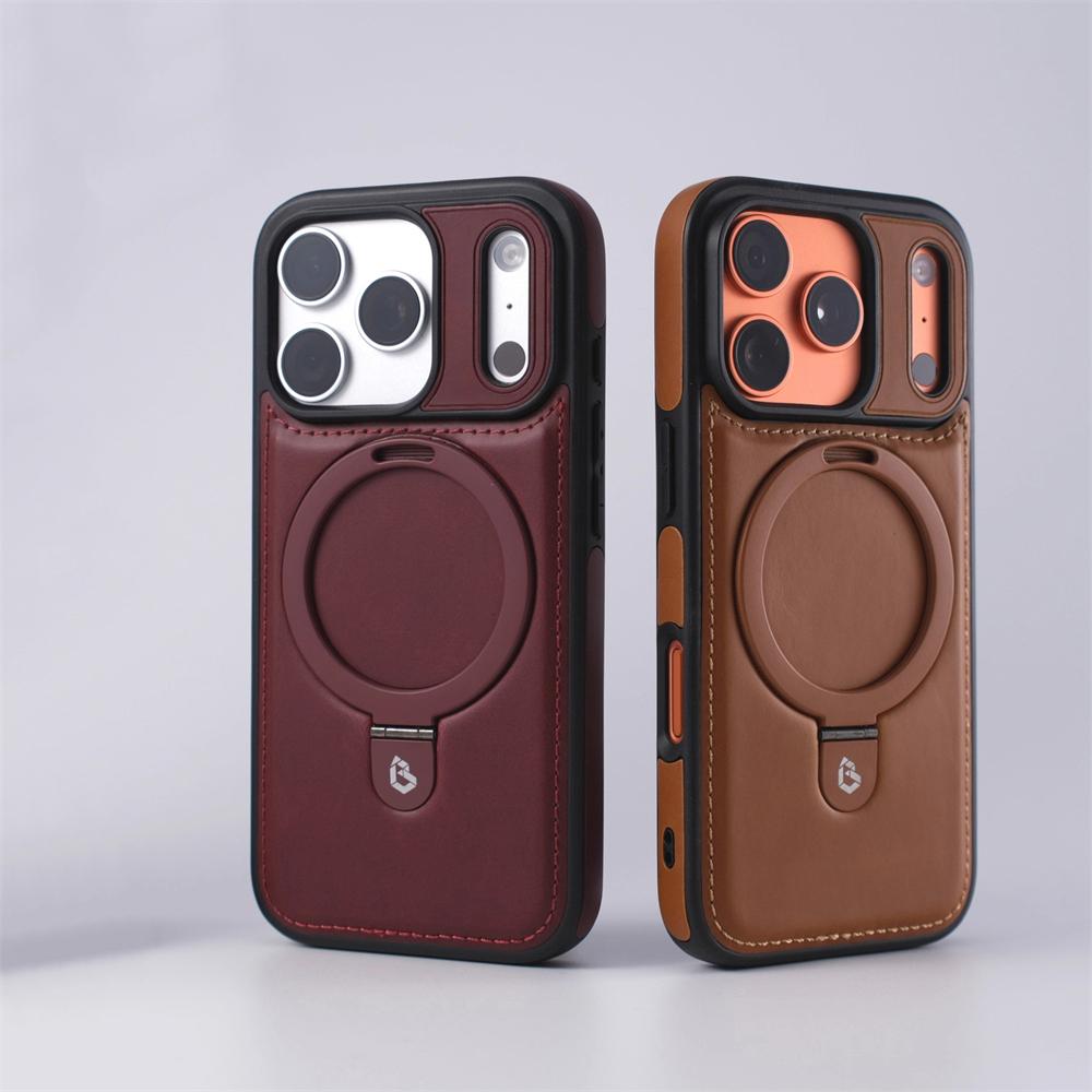 Бизнес Магнитное Кольцо-подставка Кожаный Чехол Для iPhone 17 Pro Max Air 16 15 14 13 12 Plus Для Magsafe Беспроводной Зарядки Защитный Бампер