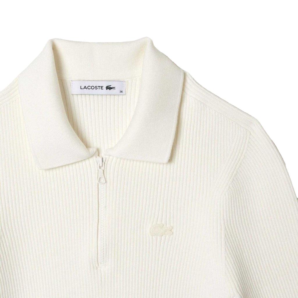 Lacoste Womens/Ladies Rib Knit Quarter Zip Polo Shirt