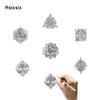 7 Pcs Silver Red Meteor Hammer Metal Dice Solid Metal Polyhedral Dice Set Suitable for Role-Playing RPG  Board Game Card Game