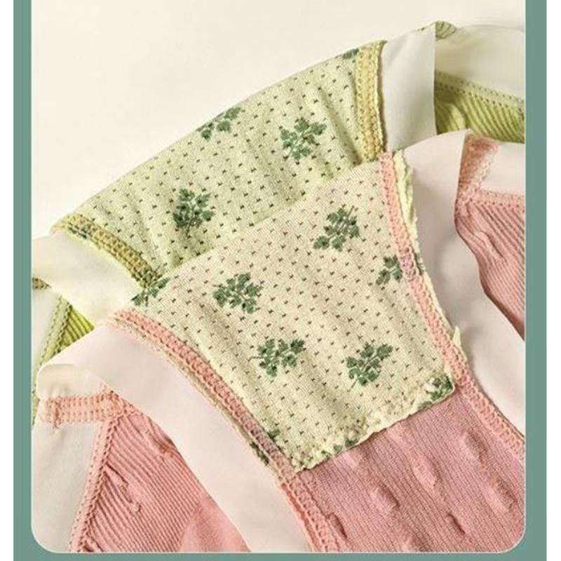 Honey Peach Hip Underwear Women's Seamless Cotton Mid Waist Underwear Lifting Hip Girls' Triangle Pants