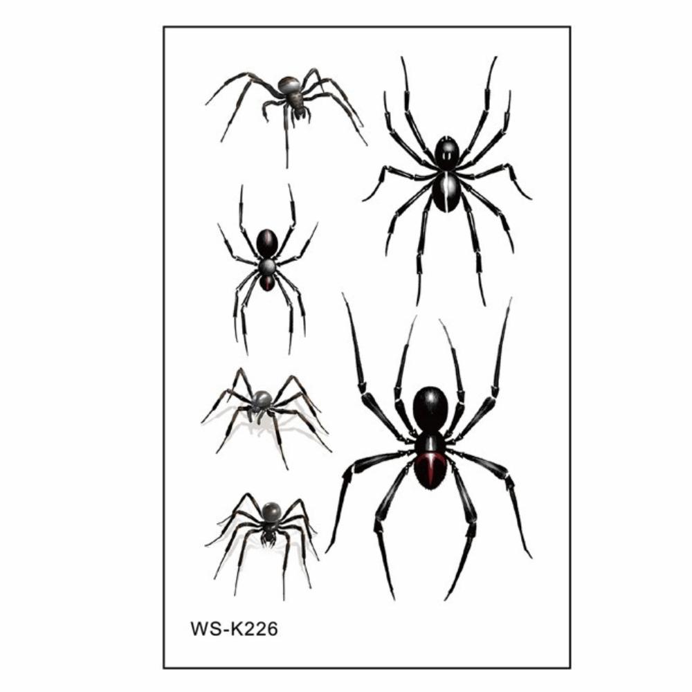 Waterproof Spider Tattoo Realistic Halloween Face Tattoo Body Art Body Tattoo Stickers Face Makeup