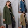 Women’s Collared Neck Long Sleeve Button Mid-length Jacket Drawstring Waist Loose Solid Coat Work Commute Casual Fashion Comfortable Overcoat