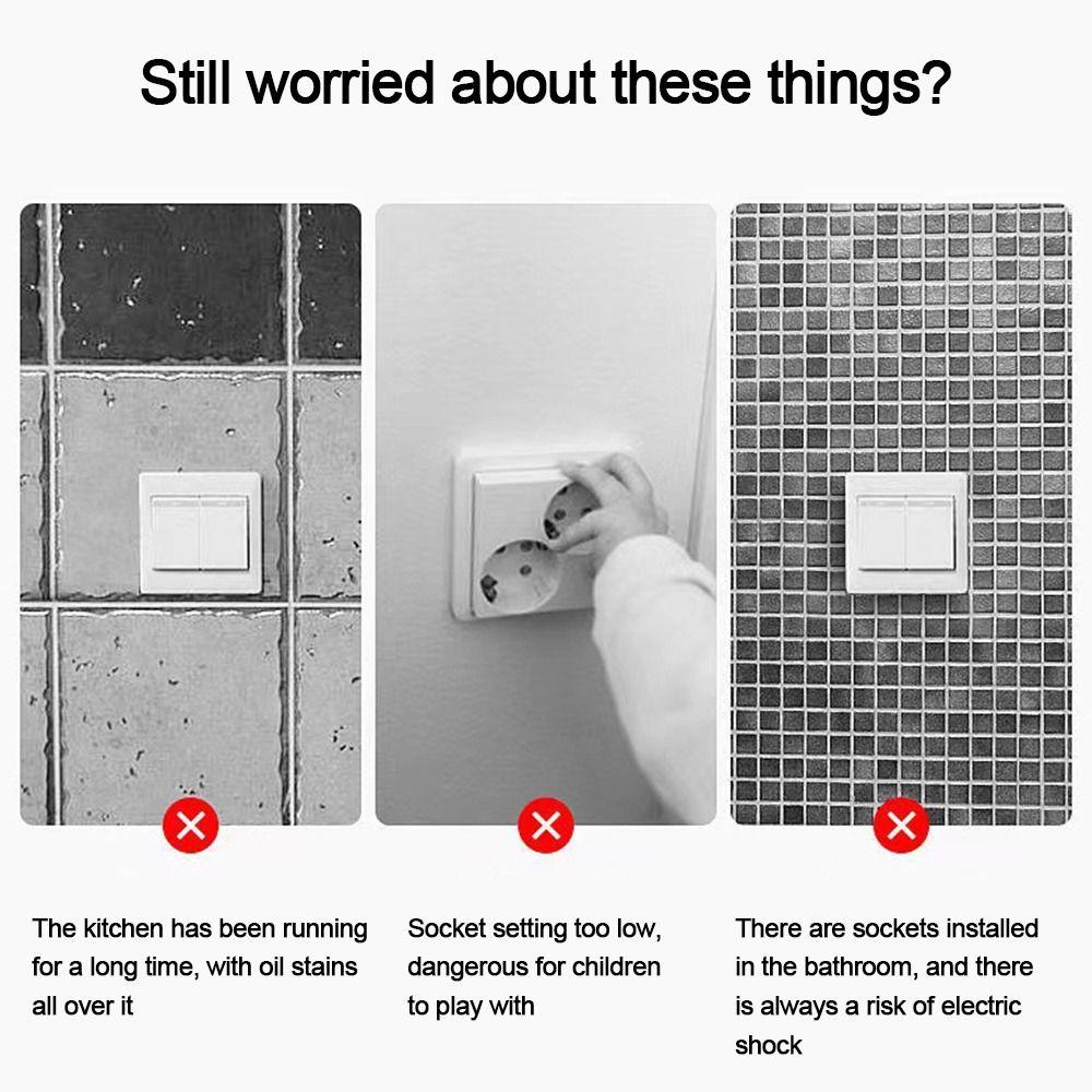 Пластиковая розетка, водонепроницаемая коробка, самоклеящаяся электрическая вилка, крышка переключателя, защитная крышка для ванной комнаты