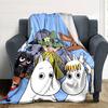 Moomin Family Adventure Flannel Blanket Super Soft Warm Cozy Blanket For Sofa Bed Office Travel Allseason Home Decor Gift