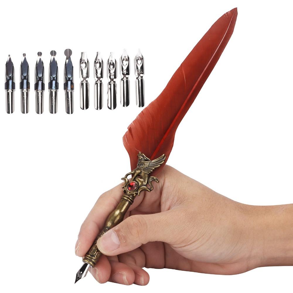 Feather Shaft Feather Quill Stainless Steel Engraved Dip Pen Thing Collection